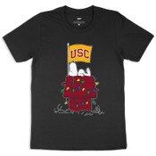 USC Trojans Unisex Black Peanuts Holiday Snoopy T-Shirt